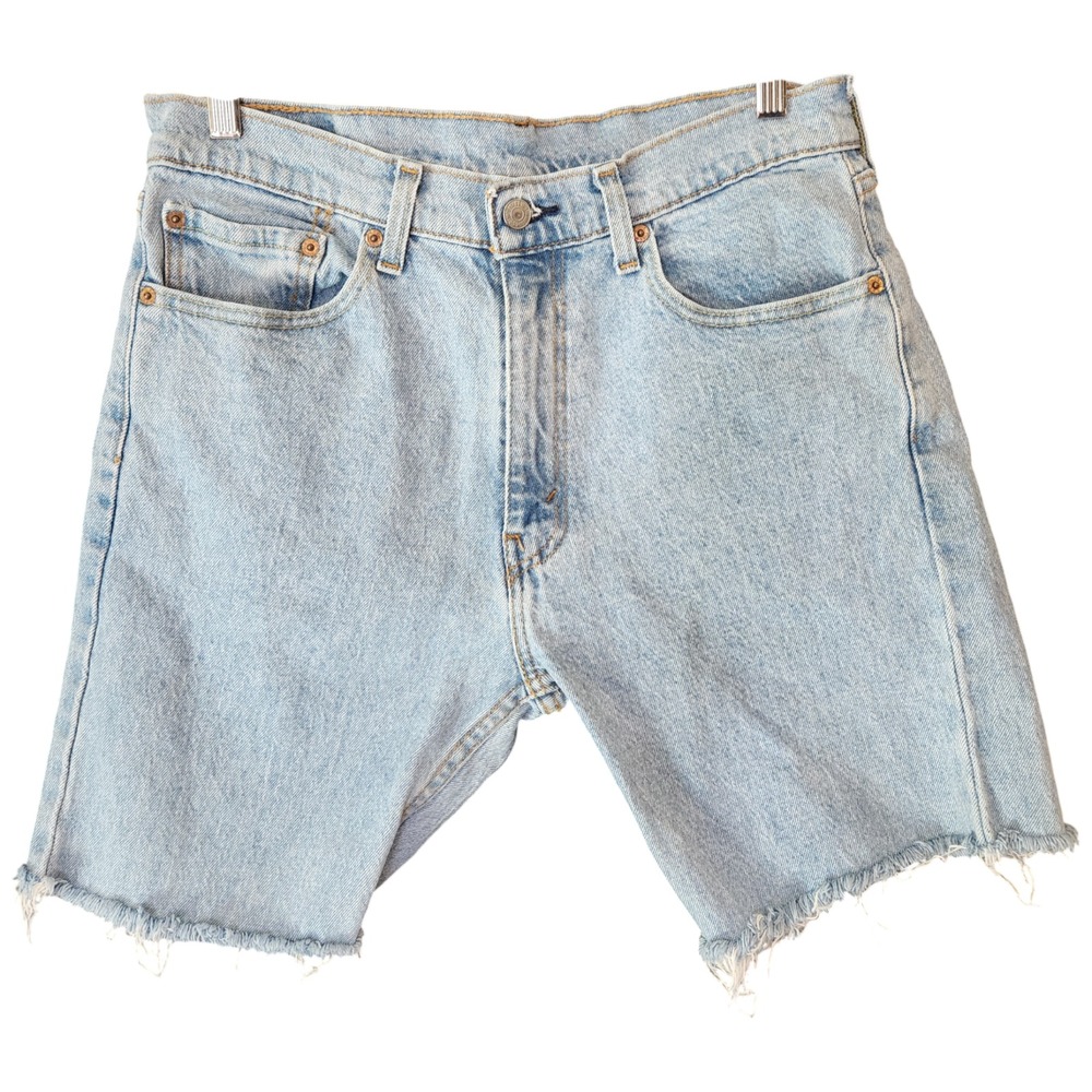 Vintage Levis 505 Jorts‎ Shorts Mens 32 Blue Light Wash Relaxed Fit Y2K Retro